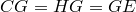 CG=HG=GE
