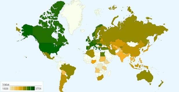 Описание: Daily caloric intake per capita, kcal. 2003.JPG