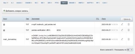 Финальное состояние записей в DNS