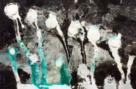 Хемиграмма с использованием круговых трафаретов. Автор: Никитюк Дарья
