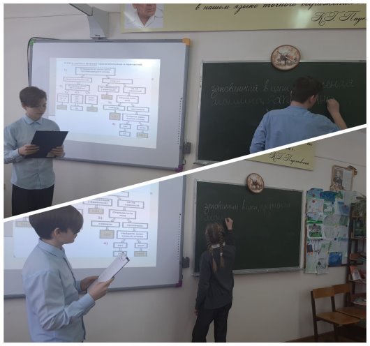 Ученики проводят словарный диктант на изученную тему