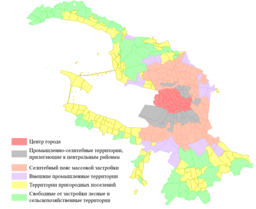 Укрупненные средовые районы города Санкт-Петербурга