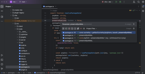 Интерфейс WebStorm