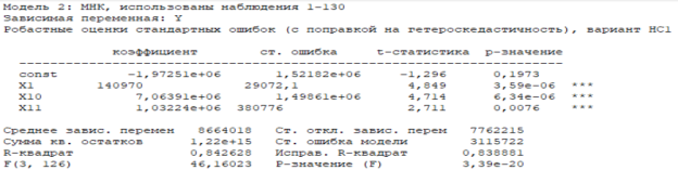 Регрессионный анализ трехфакторной модели в Gretl