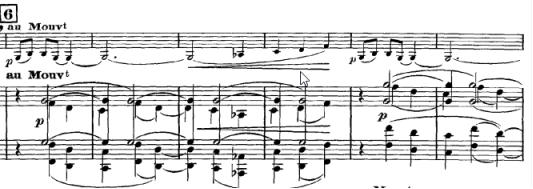 К. Дебюсси, Соната для скрипки и фортепиано, 1 часть, кода