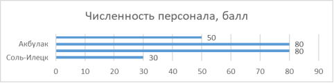 Интегральная балльная оценка по критерию «Численность персонала»