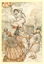 «The lady with the balloons, who sits just outside»