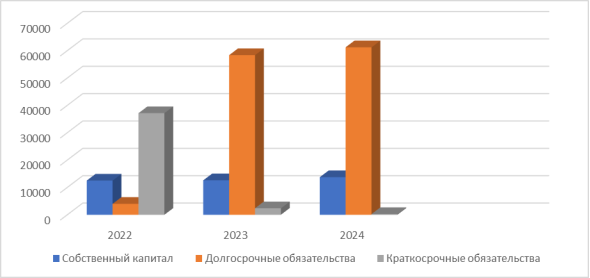 Динамика состава и структуры источников формирования имущества ООО «Маркет-М» за 2022–2024 годы