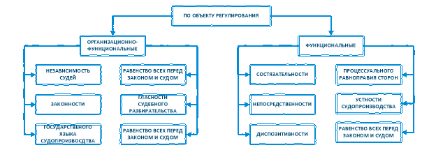 Классификация принципов административного судопроизводства по объекту регулирования