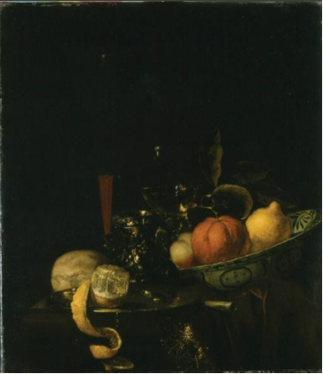 Юриан ван Стрек «Натюрморт (апельсины, лимон и вино в бокале)», 1670. ГМИИ им. А. С. Пушкина. Холст, масло. 70х61 см