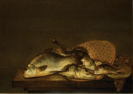 Питер де Пюттер «Рыбы», 1650. ГМИИ им. А. С. Пушкина. Дерево, масло. 66х97 см