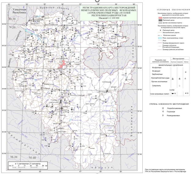 Регистрационная карта месторождений неметаллических полезных ископаемых (агрокарбонатные руды) и солей Республики Башкортостан [2]