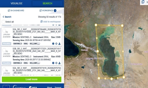 Альтиметрические данные Sentinel-3