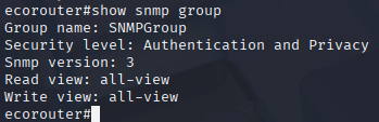 Настройки SNMP группы