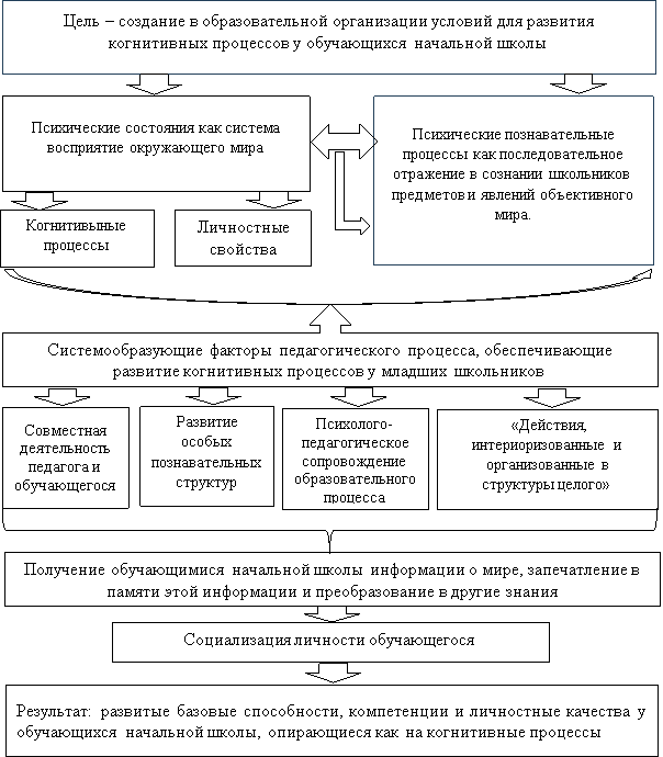Модель когнитивного развития обучающихся начальных классов в процессе образования