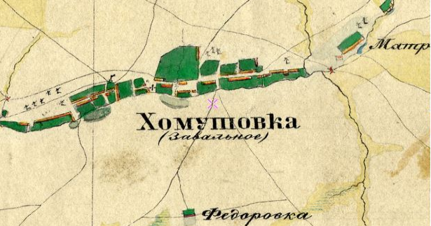 Фрагмент карты Менге 1862 года