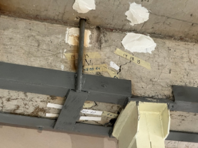 Усиленные железобетонные балки здания