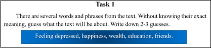 Упражнение на прогнозирование содержания, по ключевым словам