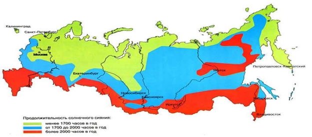Лучше всего с выработкой электроэнергии от солнца дело обстоит на юге