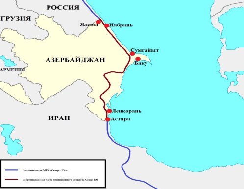 Азербайджанская часть транспортного коридора Север-Юг