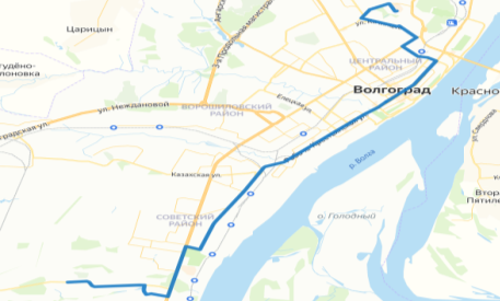 Схема предлагаемого маршрута движения автобуса ТРК Мармелад — Горная поляна