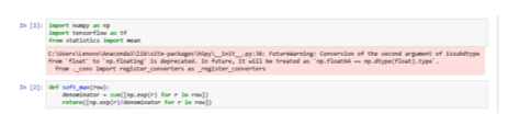 Вычисление значения numpy