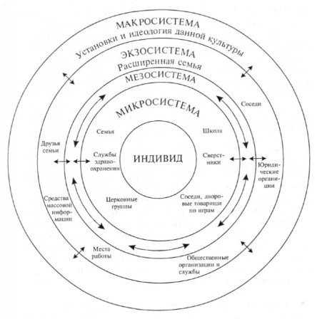 Экологическая модель влияния среды по Бронфенбреннера