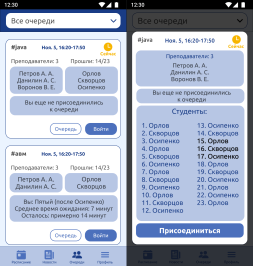 Вкладка очередей