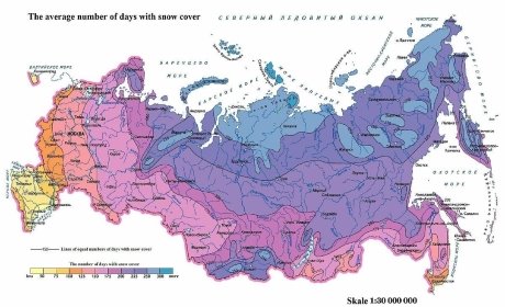Карта вечной мерзлоты в России (65 % территории)