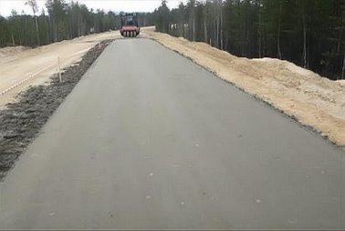 Строительство дорожного покрытия из армированного грунта на нефтепромысловой дороге в Мурманской области К-В-ПП «Лотта