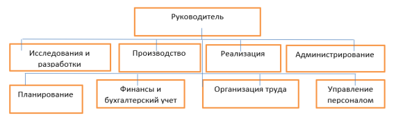 Схема организационной структуры подчинения руководителю администрирования
