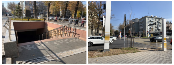 Подземный и наземный пешеходный переход на Арбате