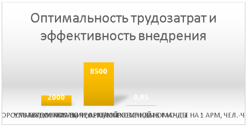 3. Оптимальность трудозатрат и эффективность внедрения программы