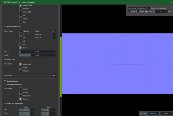 Создания нормалей в “NVIDIA Texture Tools”