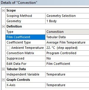 Параметры модуля Convection