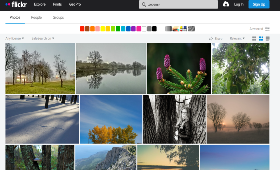 Интерфейс Flickr