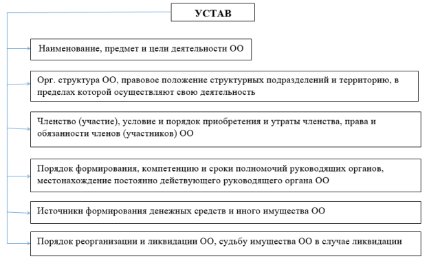 Основные положения Устава общественной организации