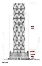 Башня Hearst Tower в Нью-Йорке 2006 г. Разрез.