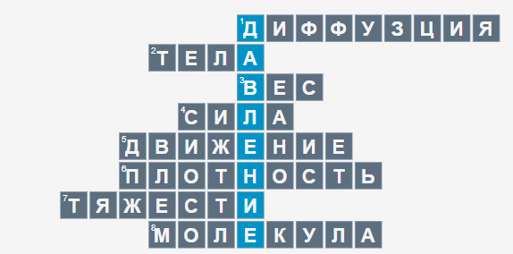 Пример кроссворда