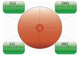 Contralateral healthy breast pressure thresholds. SLQ, superior lateral quadrant; SMQ, superior medial quadrant; ILQ, inferior lateral quadrant; IMQ, inferior medial quadrant; 1-Sp, one-point static discrimination; 1-Mp, one-point moving discrimination; 2-Sp, two-point static discrimination; 2-Mp, two-point moving discrimination