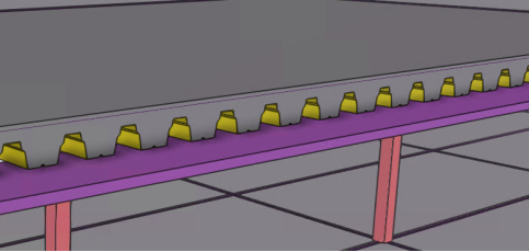 Сечение сталежелезобетонного перекрытия (стержневая арматура условно не показана)