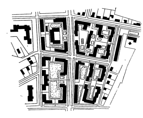 Москва. Жилой квартал на Дубровской улице. 1926–1927 гг. Архитекторы М. Мотылев, Н. Молоков. Генплан. [2, с. 150]