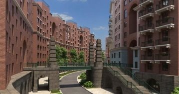 Вертикальноеразделение автомобильной и пешеходной зоны