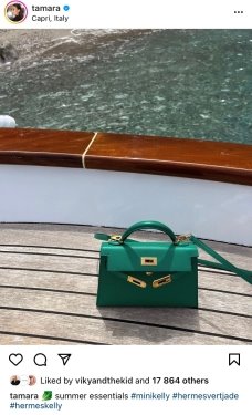 Рекламные публикации изделий бренда Hermès на страницах блогеров в социальной сети