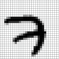 Пример изображения цифры 7 из базы данных MNIST