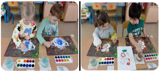 Учимся раскрашивать по образцу