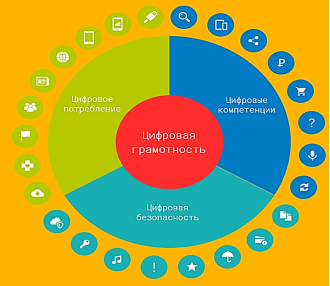 Условная схема «Цифровой грамотности» по исследованию Матвеевой Н. В.