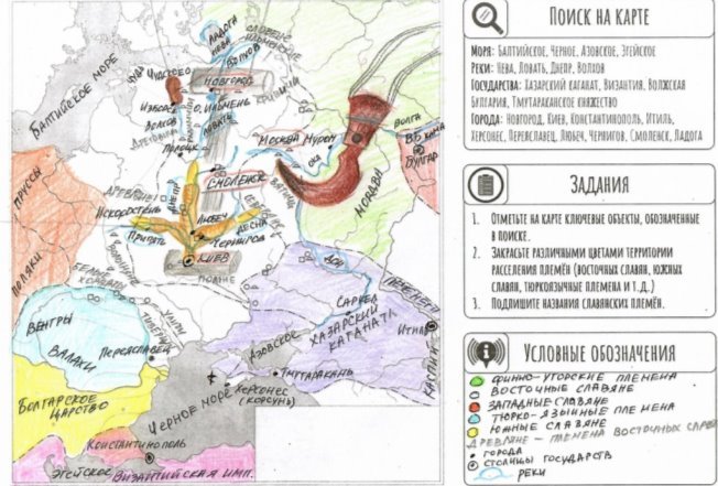 Карта ученицы МБОУ «Берёзовская СШ» Арзамасского района по теме: «Славяне и их соседи в V–IX вв.»
