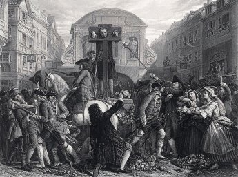 Даниэль Дефо у позорного столба. Иллюстрация Аира Кроу. | Фото: ic.pics.livejournal.com.