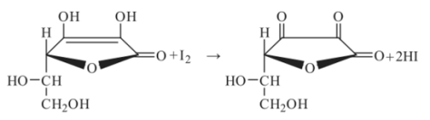 Реакция окисления витамина С йодом